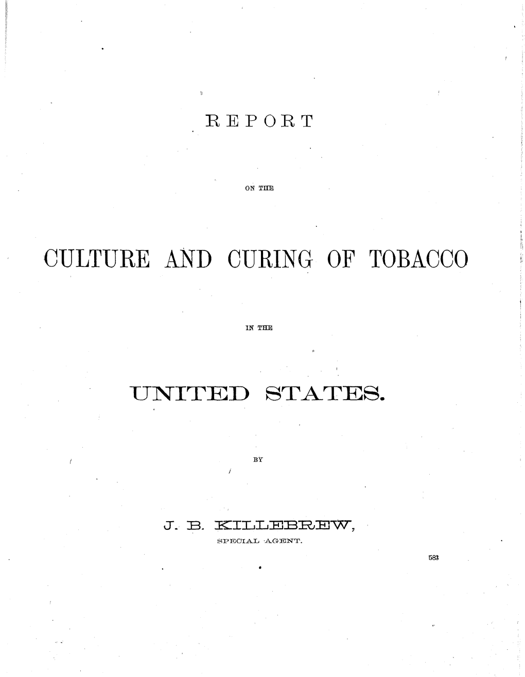 Culture and Curing of Tobacco