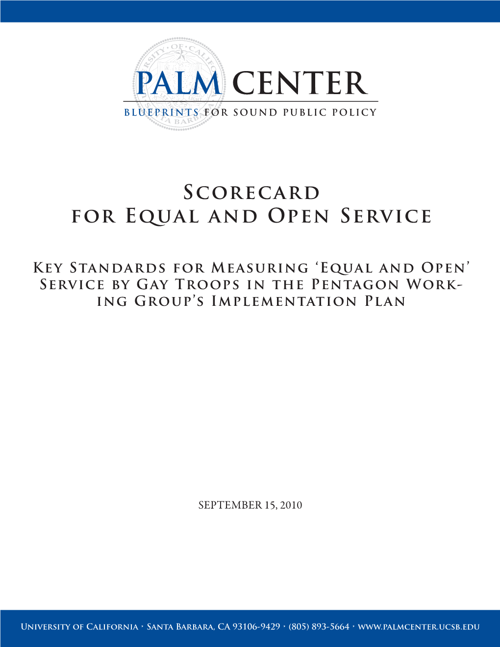 Scorecard for Equal and Open Service