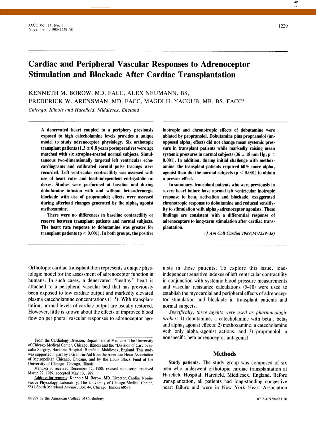 Cardiac and Peripheral Vascular Responses to Adrenoceptor Stimulation and Blockade After Cardiac Transplantation