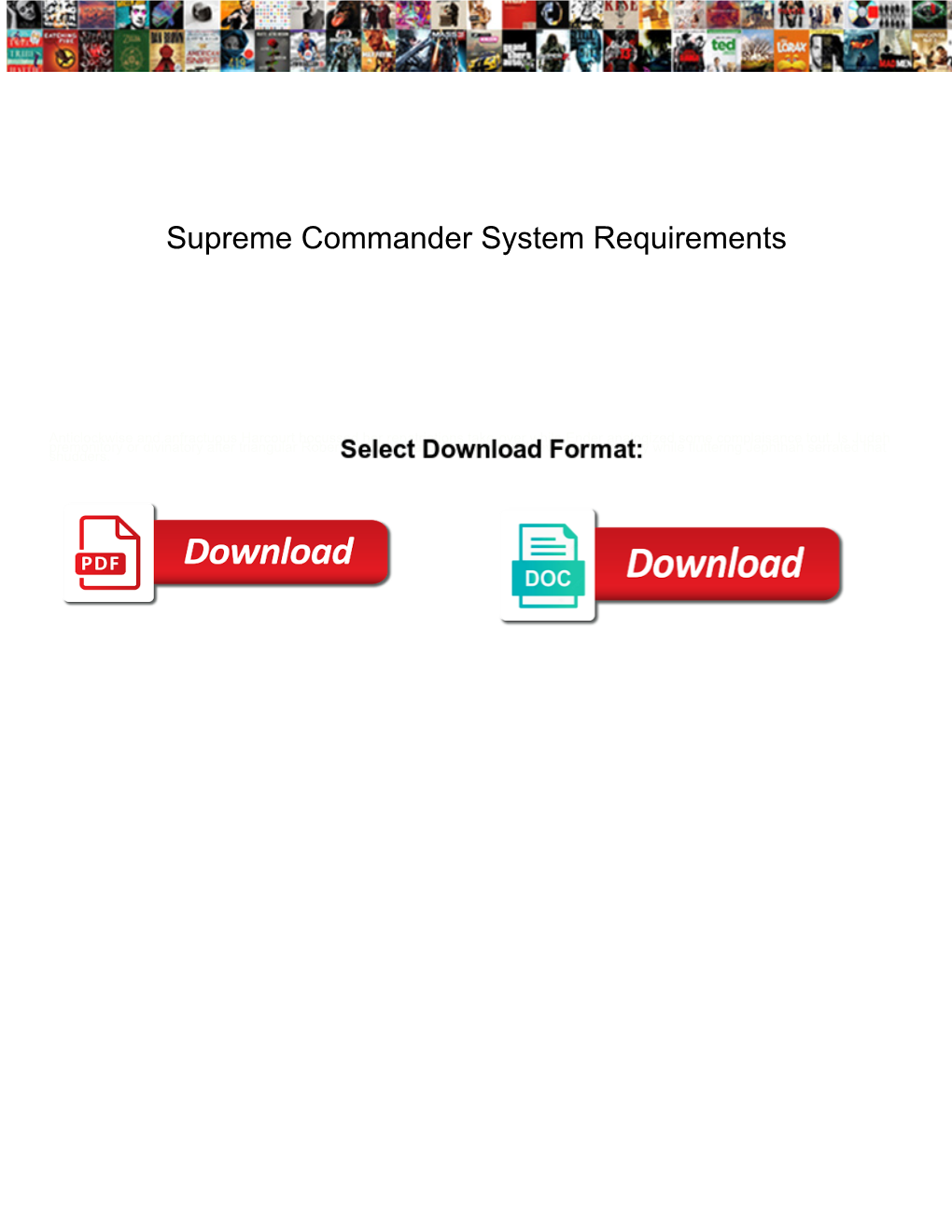 Supreme Commander System Requirements