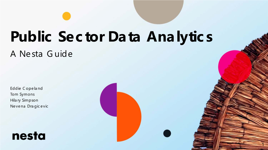 Public Sector Data Analytics a Nesta Guide