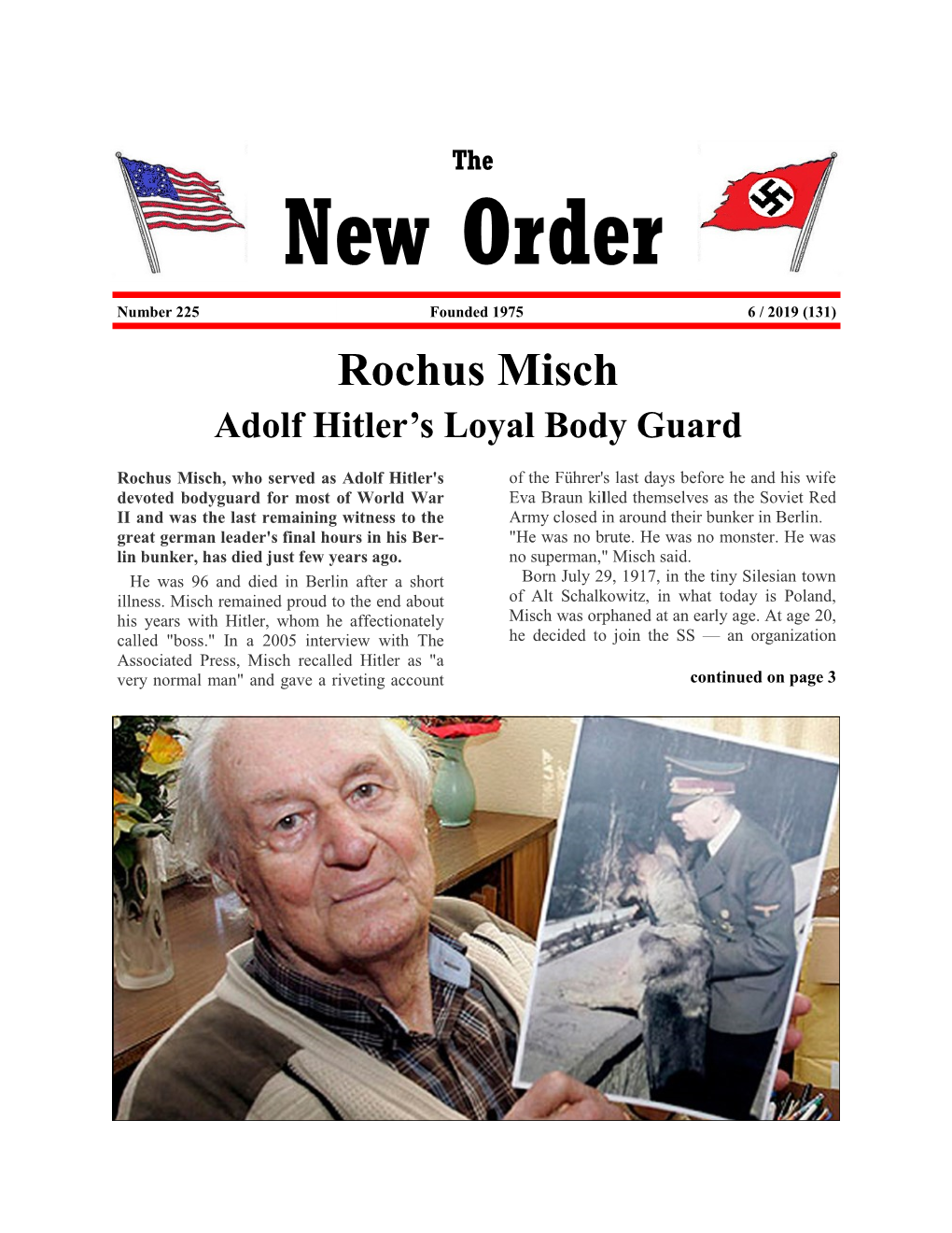 The New Order Rochus Misch Adolf Hitler's Loyal Body Guard