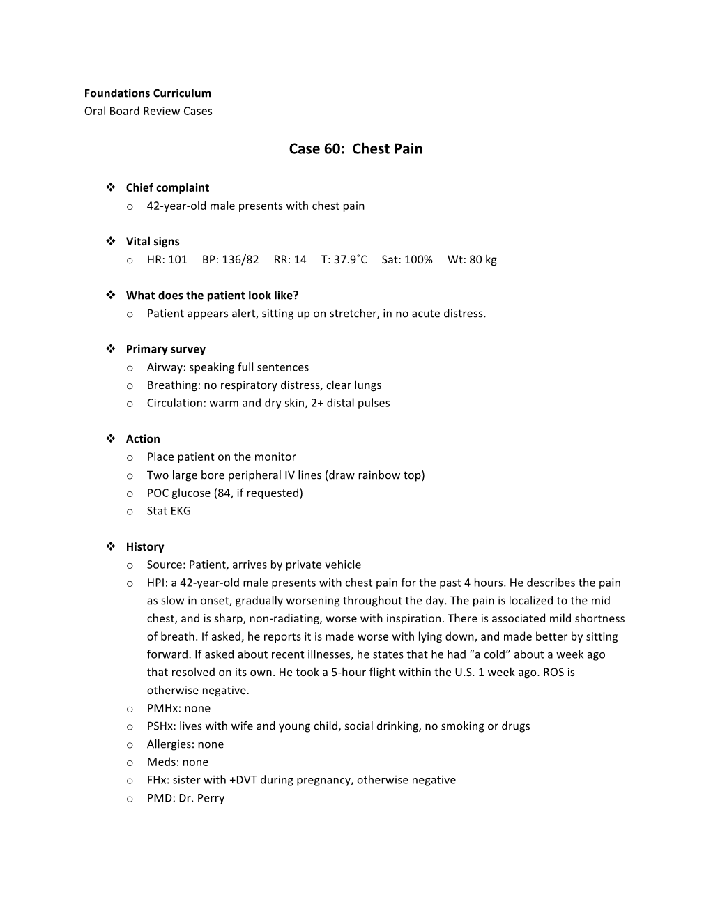 Case 60: Chest Pain