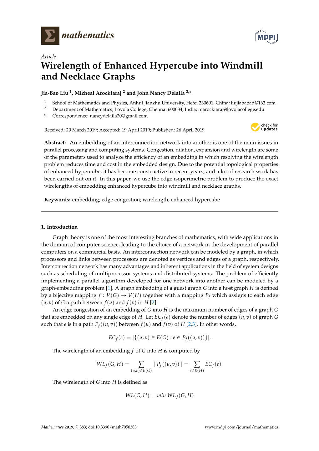 Wirelength of Enhanced Hypercube Into Windmill and Necklace Graphs