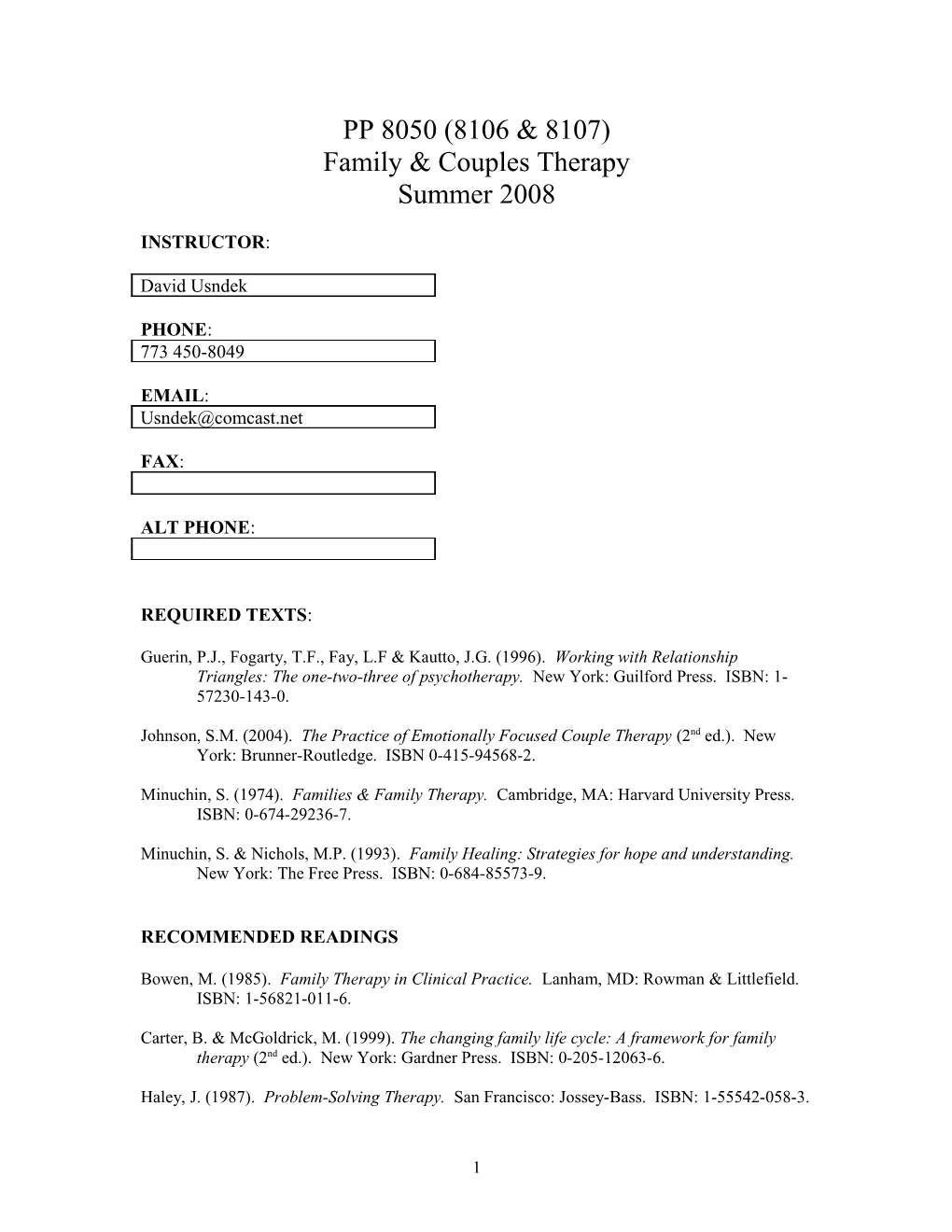 PP 8050 C1 Family & Couples Therapy