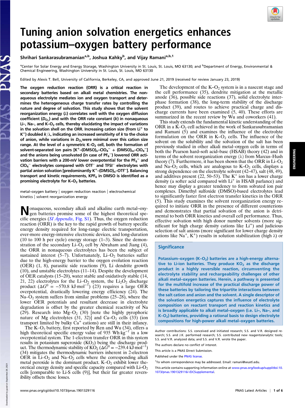 Tuning Anion Solvation Energetics Enhances Potassium–Oxygen Battery Performance