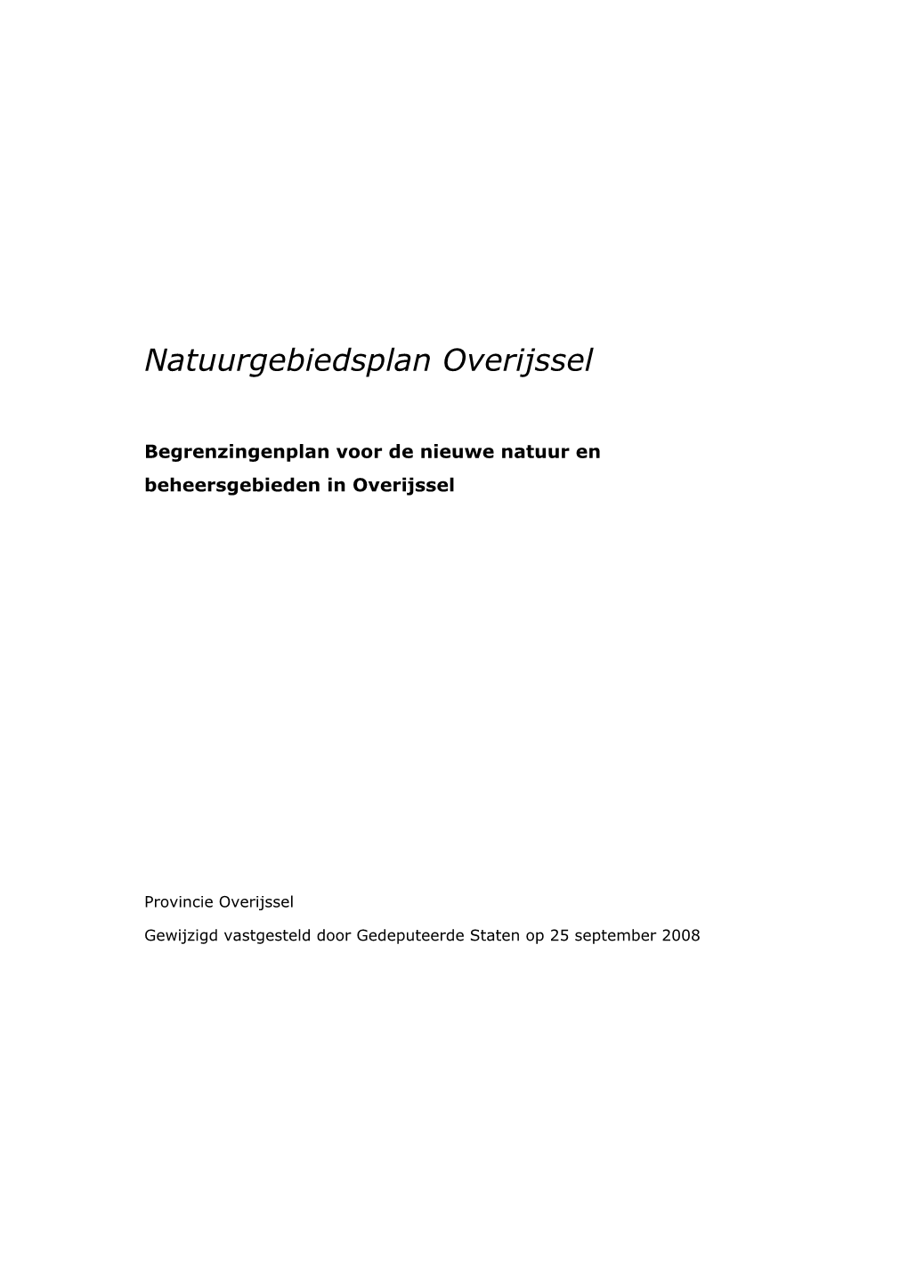 Natuurgebiedsplan Overijssel