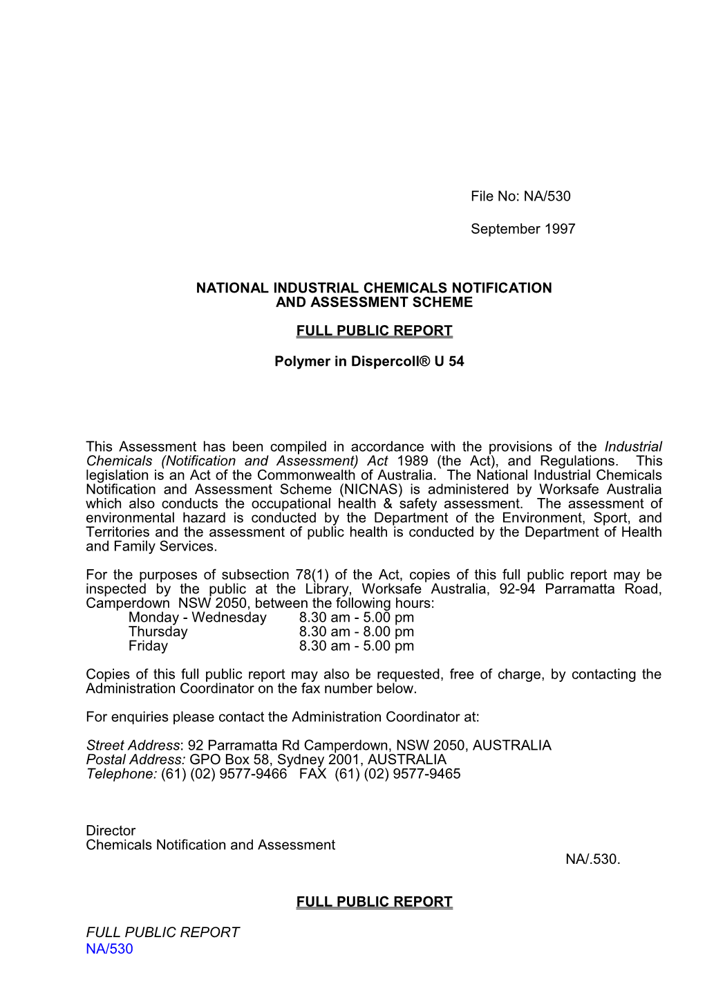 National Industrial Chemicals Notification s4