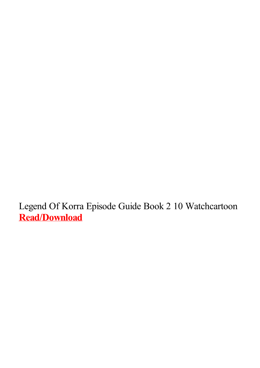 Legend of Korra Episode Guide Book 2 10 Watchcartoon