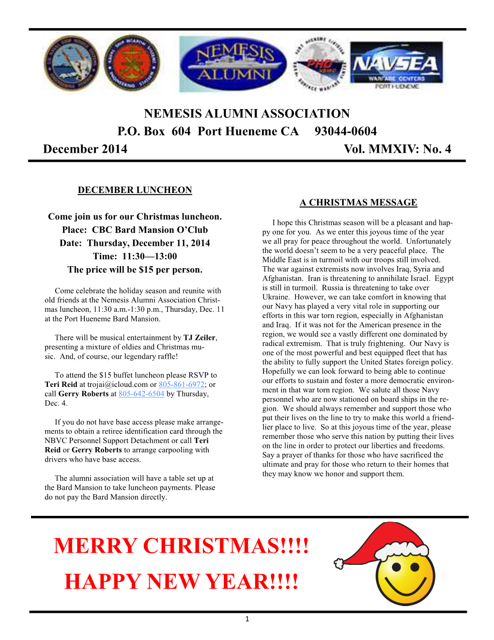 December 2014 Newsletter.Pub
