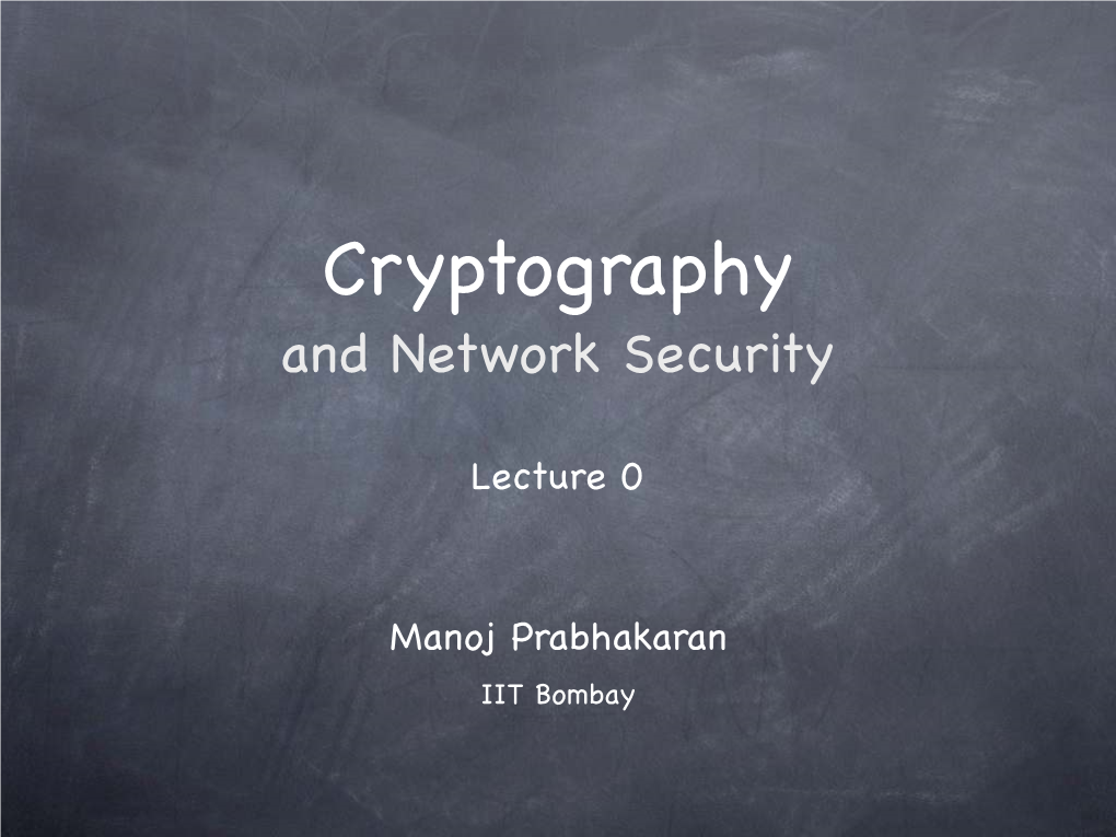 Cryptography and Network Security