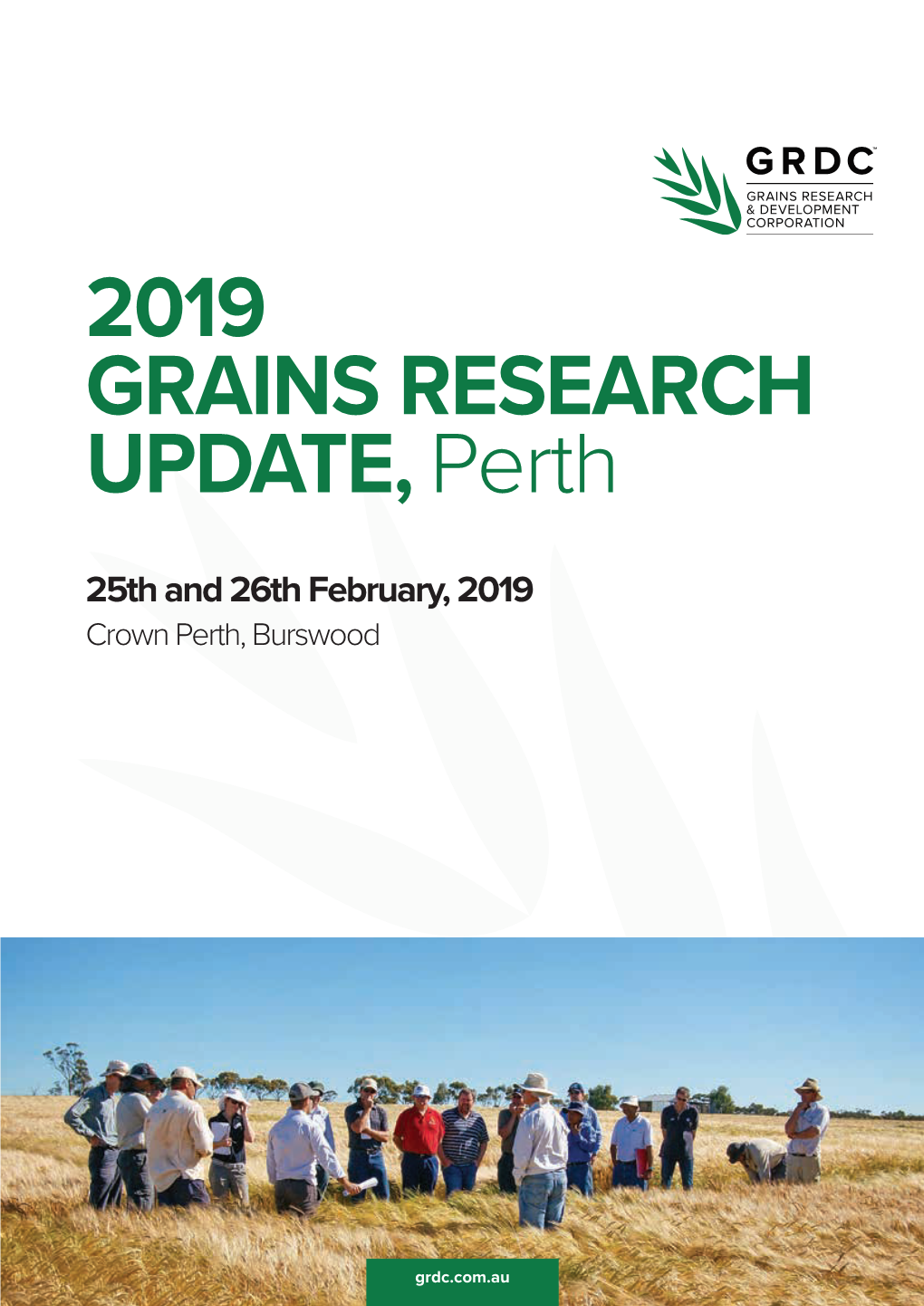 2019 GRAINS RESEARCH UPDATE,Perth