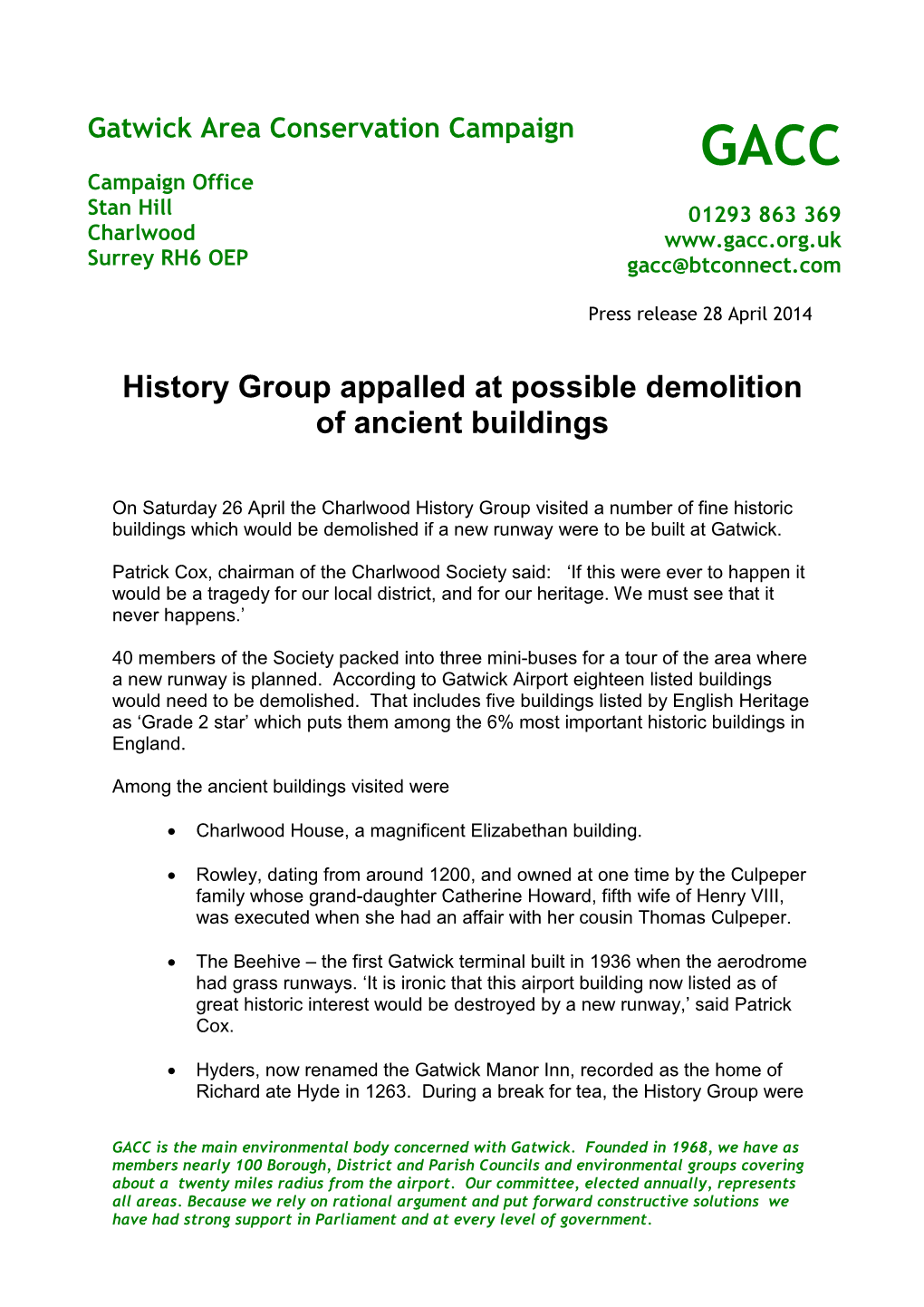 History Group Appalled at Possible Demolition of Ancient Buildings