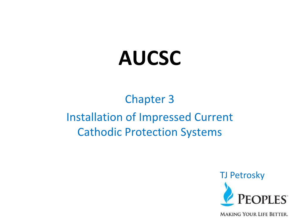 Chapter 3 Installation of Impressed Current Cathodic Protection Systems