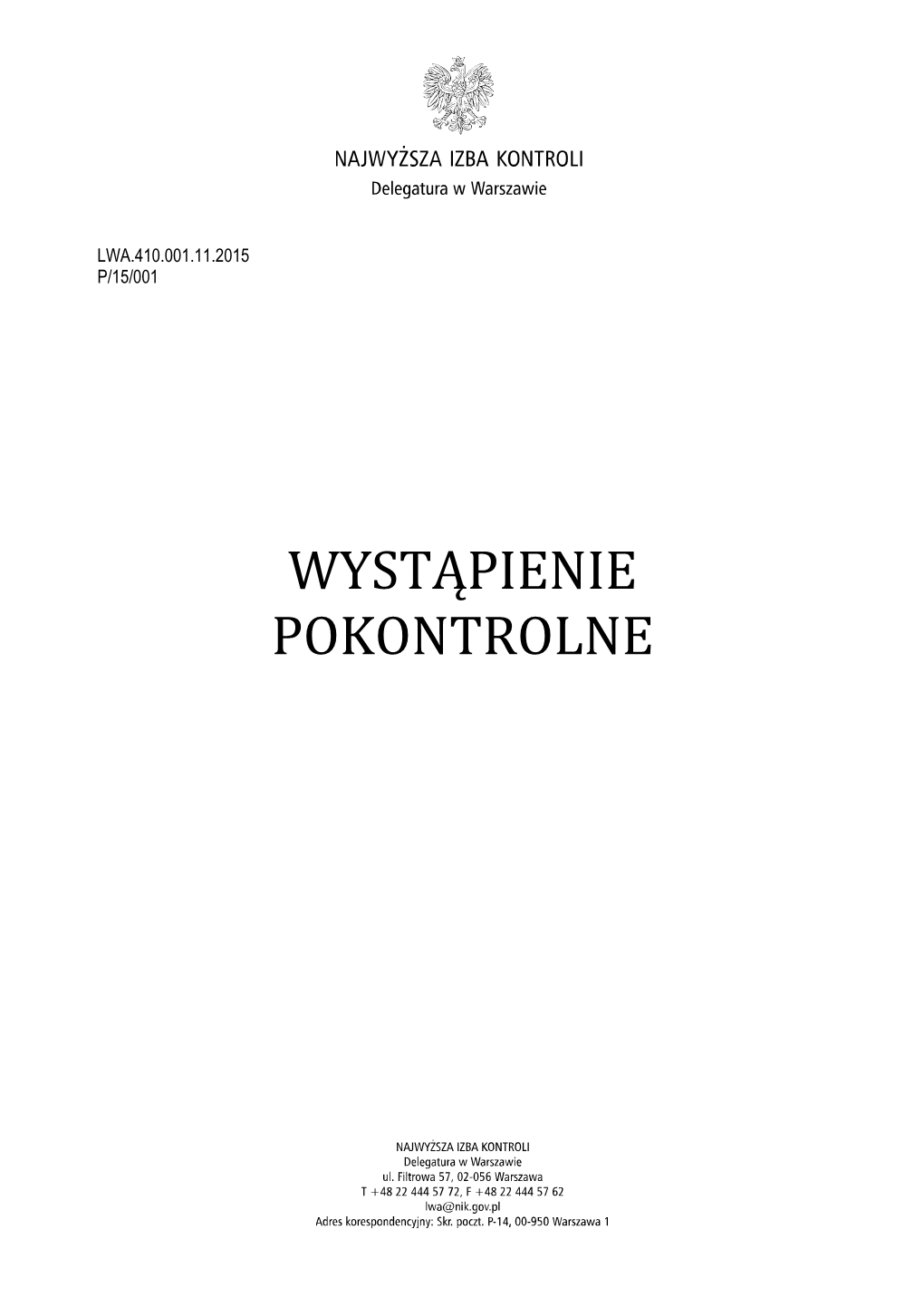 Wystąpienie Pokontrolne