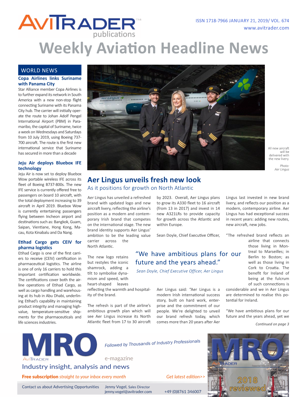 Weekly Aviation Headline News