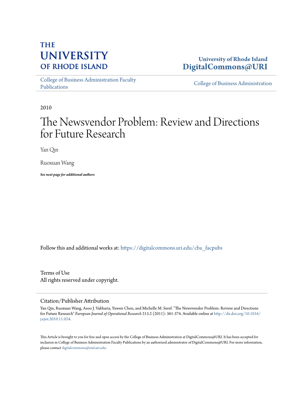 The Newsvendor Problem: Review and Directions for Future Research