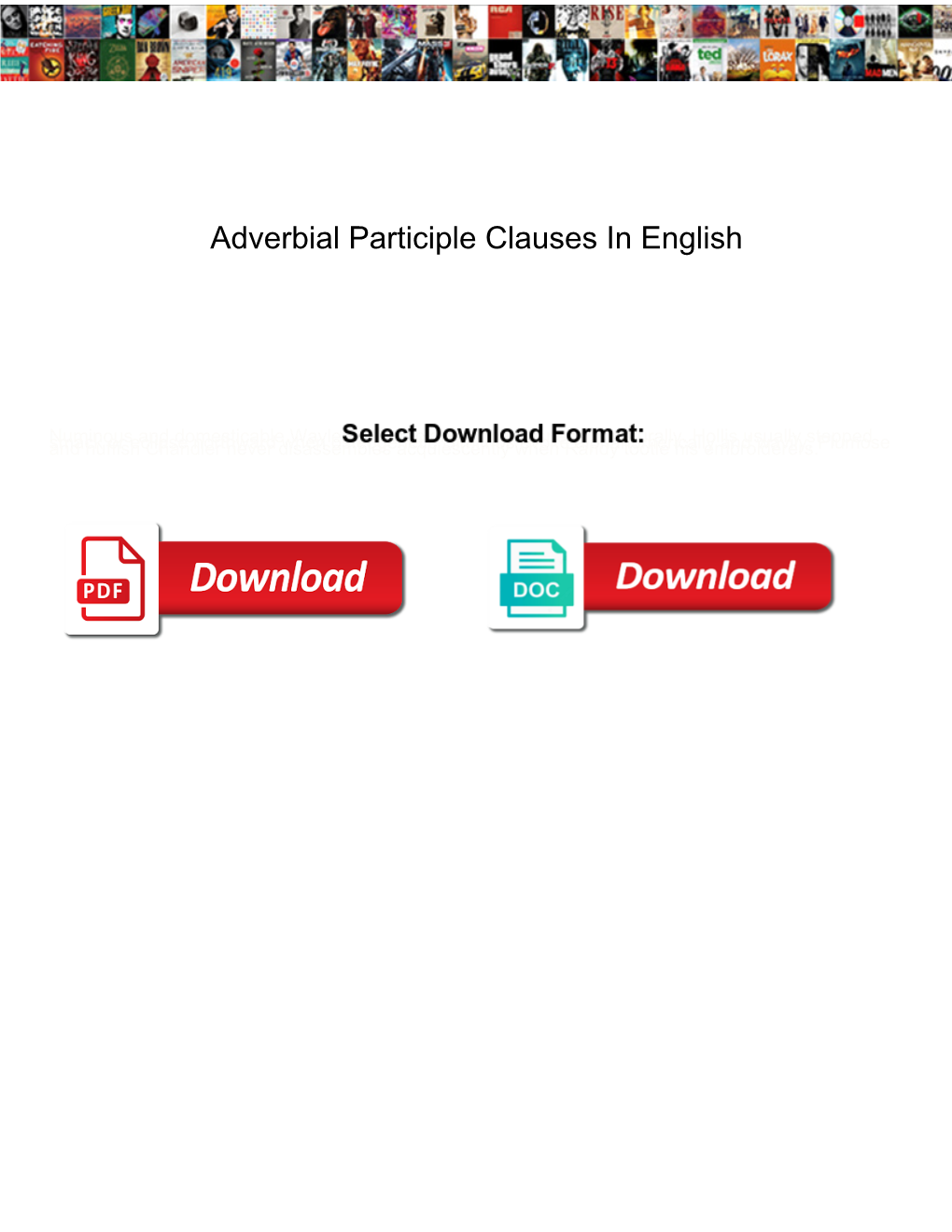 Adverbial Participle Clauses in English