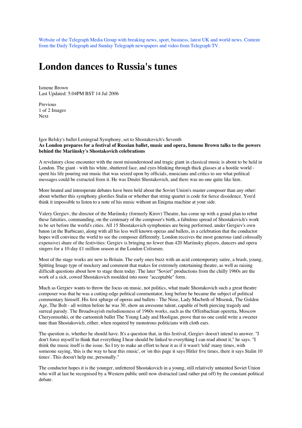 London Dances to Russia's Tunes Jul06 Copy