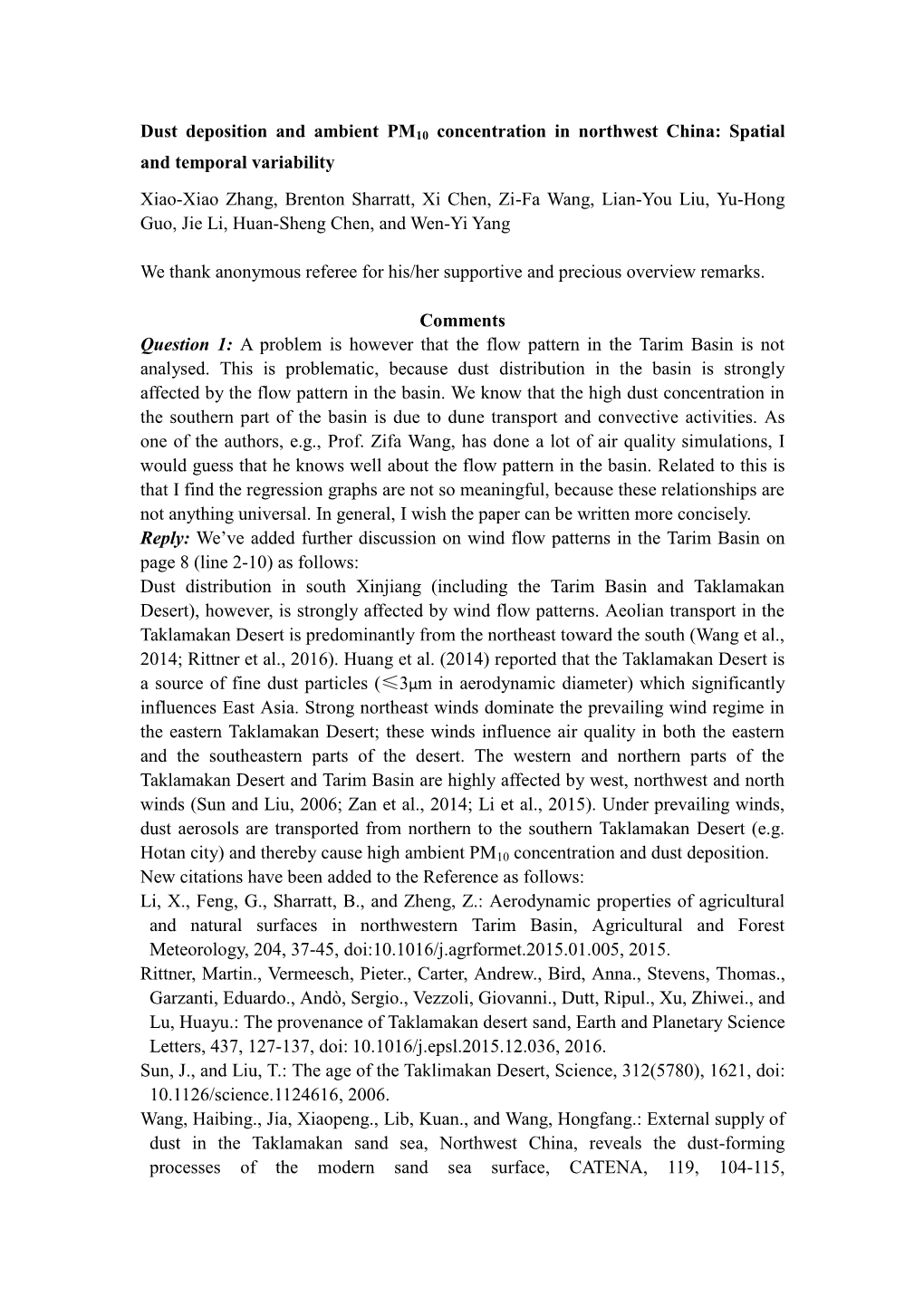 Dust Deposition and Ambient PM10 Concentration in Northwest China