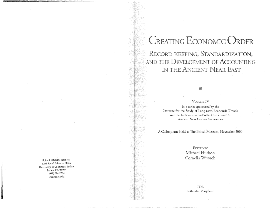 RECORD-KEEPING, STANDARDIZATION, and DEVELOPMENT of Accounting in ANCIENT NEAR East