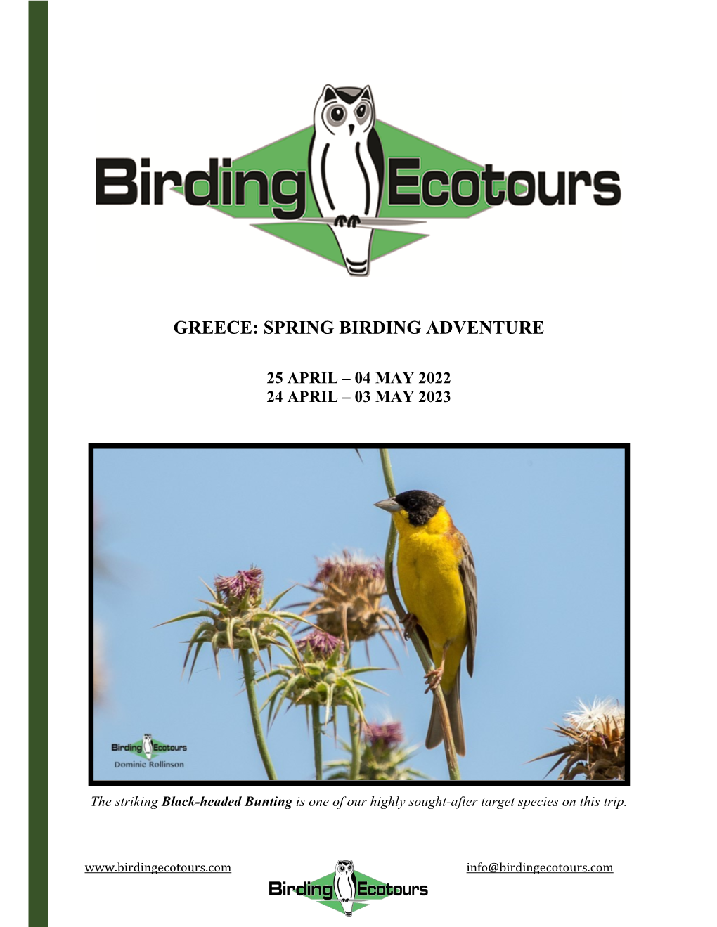 Greece: Spring Birding Adventure