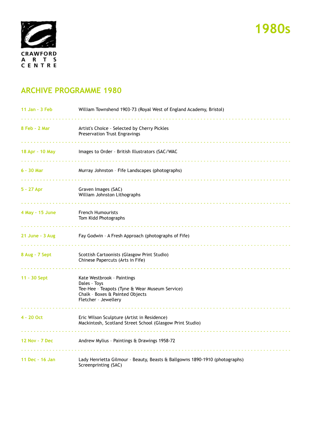 Archive Programme 1980S