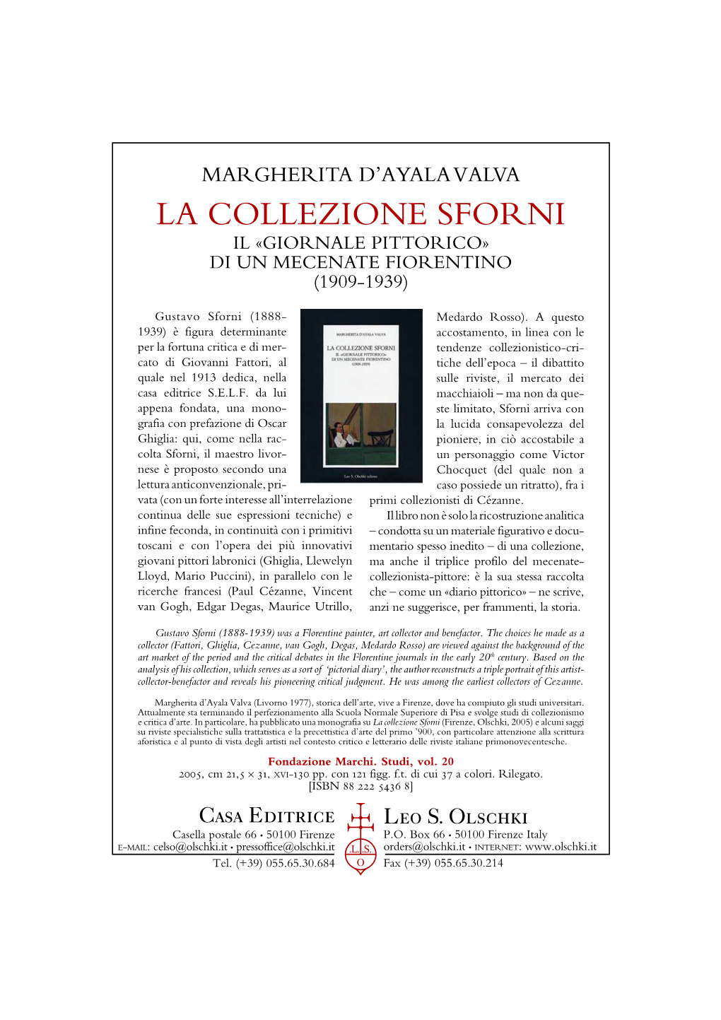 La Collezione Sforni Il «Giornale Pittorico» Di Un Mecenate Fiorentino (1909-1939)