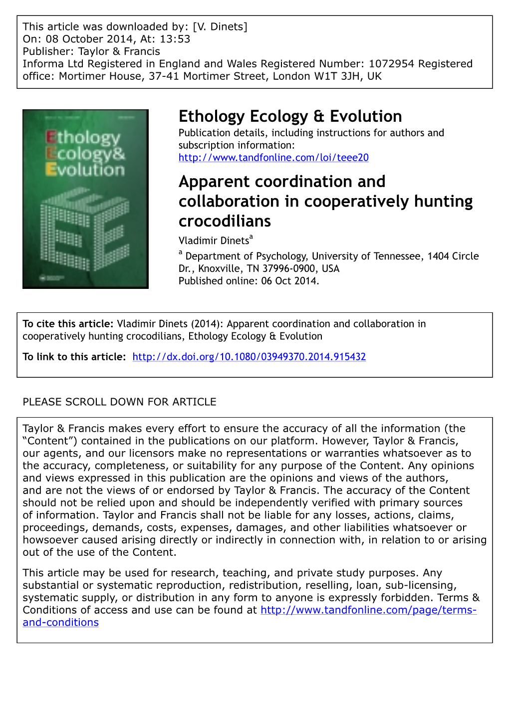 Apparent Coordination and Collaboration in Cooperatively