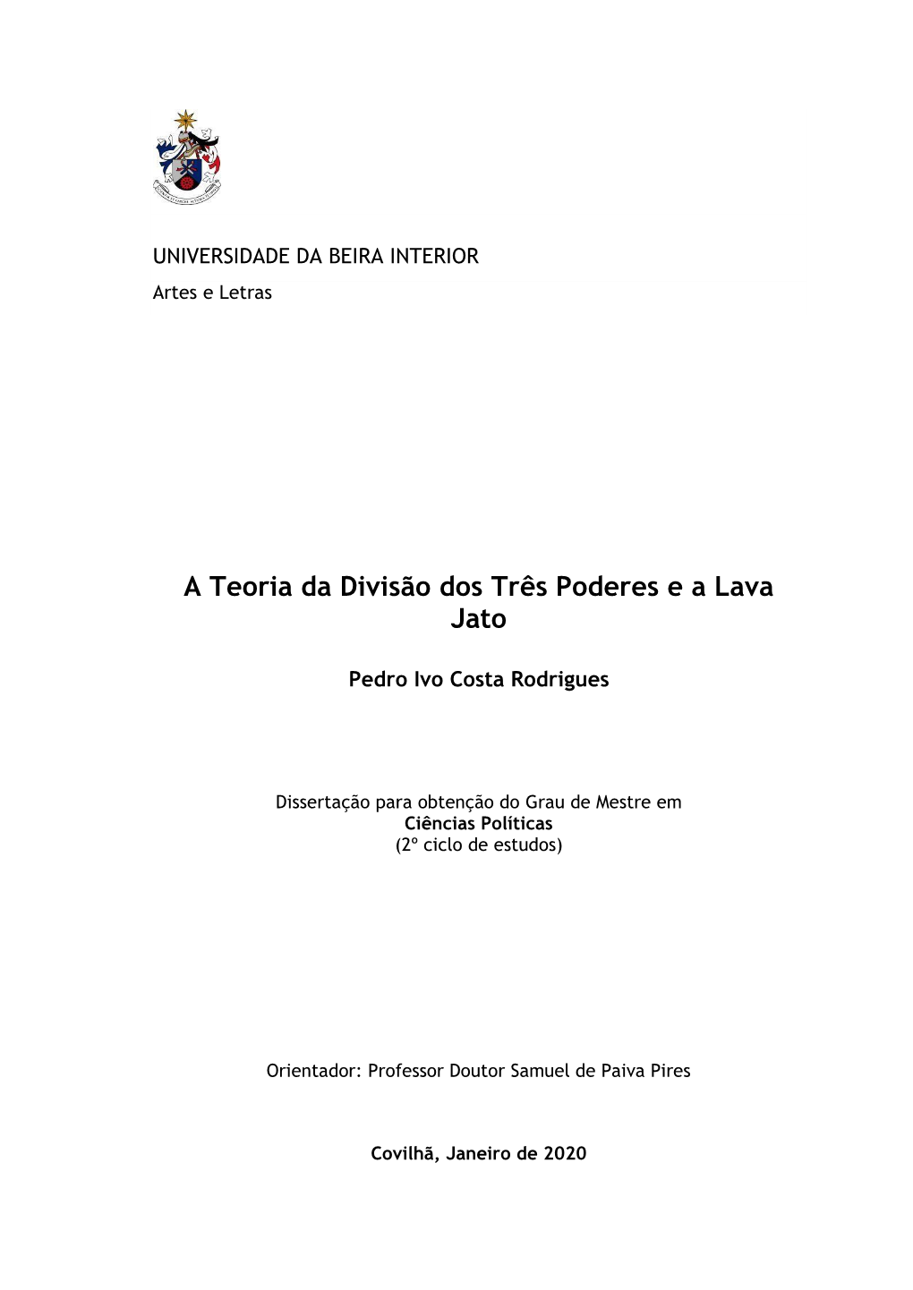 A Teoria Da Divisão Dos Três Poderes E a Lava Jato