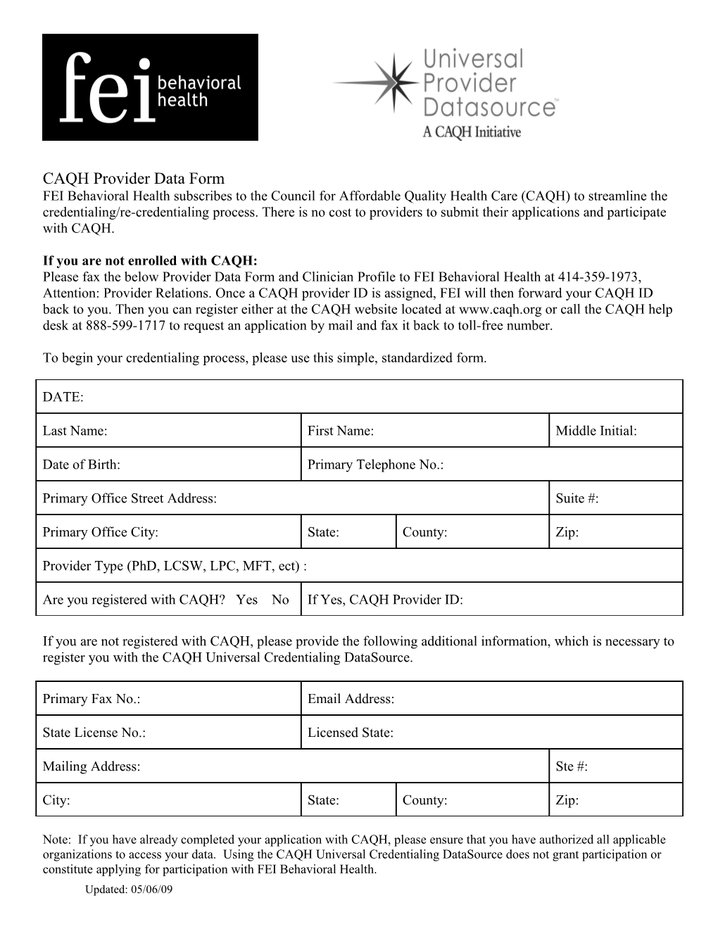 Physician Data Sheet