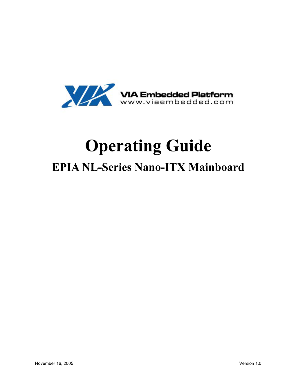 Operating Guide-EPIA NL