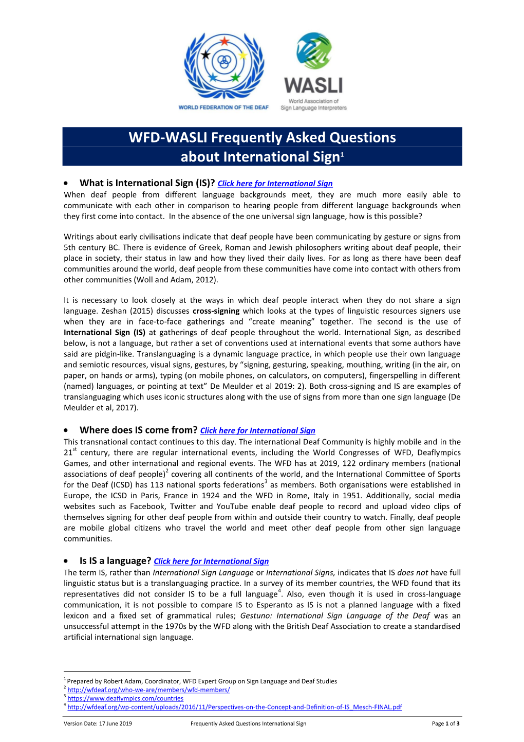 WFD-WASLI Frequently Asked Questions About International Sign1