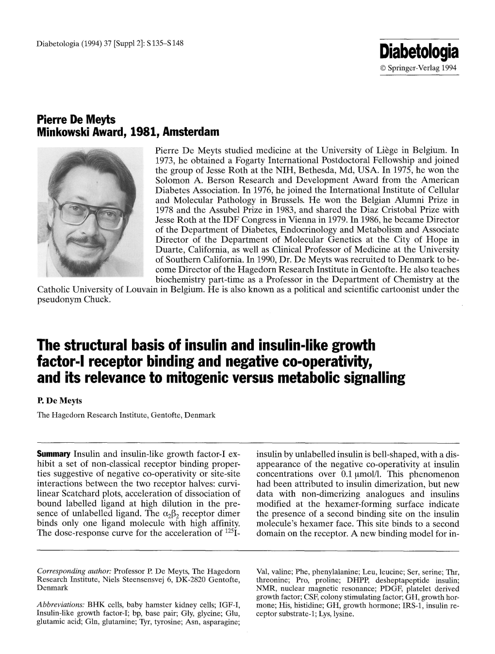 The Structural Basis of Insulin and Insulin-Like Growth Factor-I Receptor