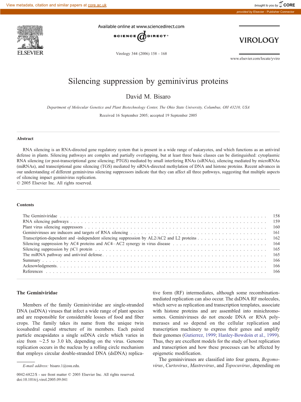 Silencing Suppression by Geminivirus Proteins