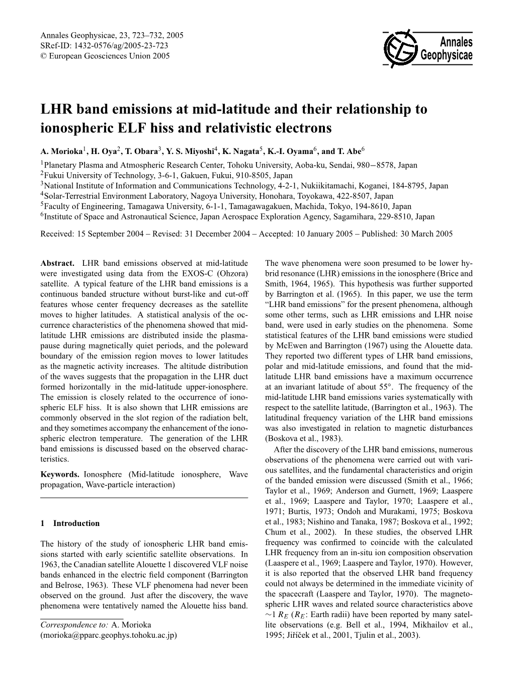 LHR Band Emissions at Mid-Latitude and Their Relationship to Ionospheric ELF Hiss and Relativistic Electrons