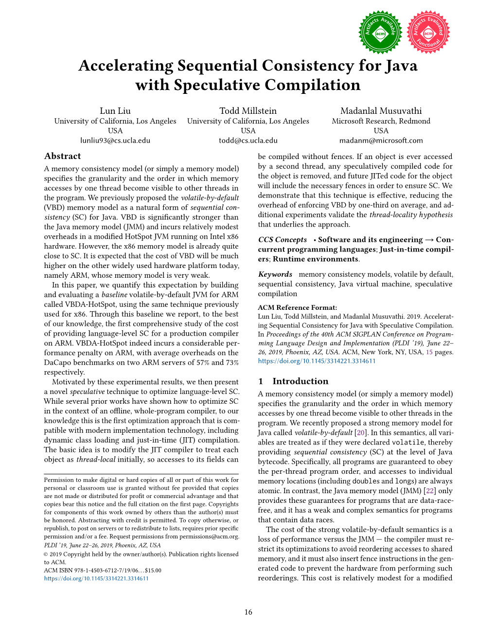 Accelerating Sequential Consistency for Java with Speculative Compilation