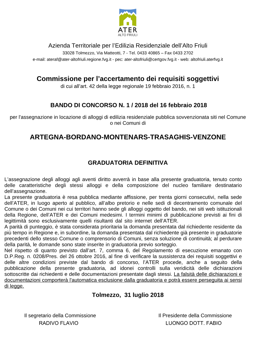 Artegna-Bordano-Montenars-Trasaghis-Venzone