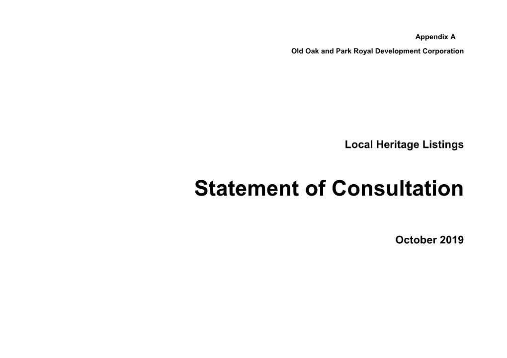 Statement of Consultation