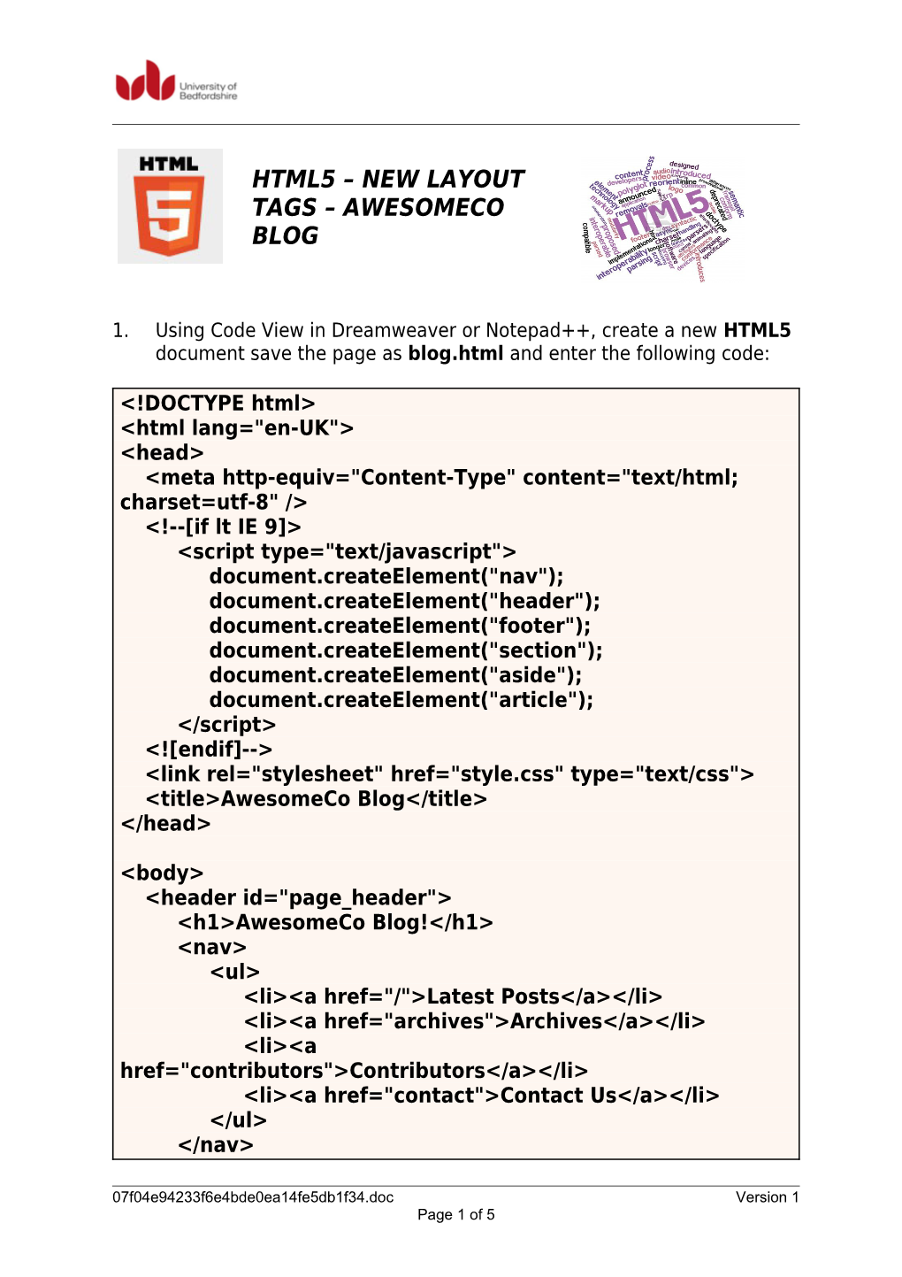 Html5 New Layout Tags Awesomeco Blog