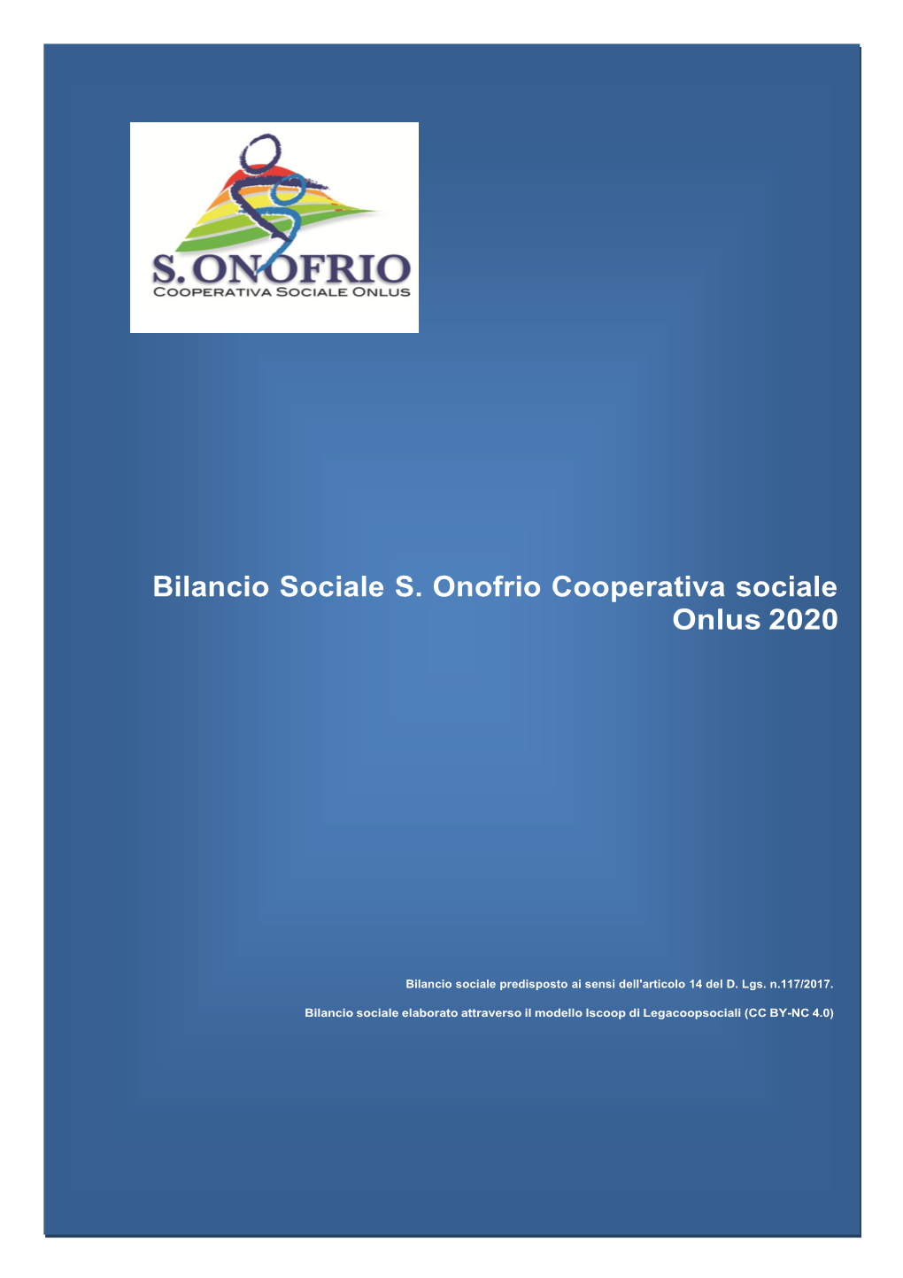 Bilancio Sociale S. Onofrio Cooperativa Sociale Onlus 2020