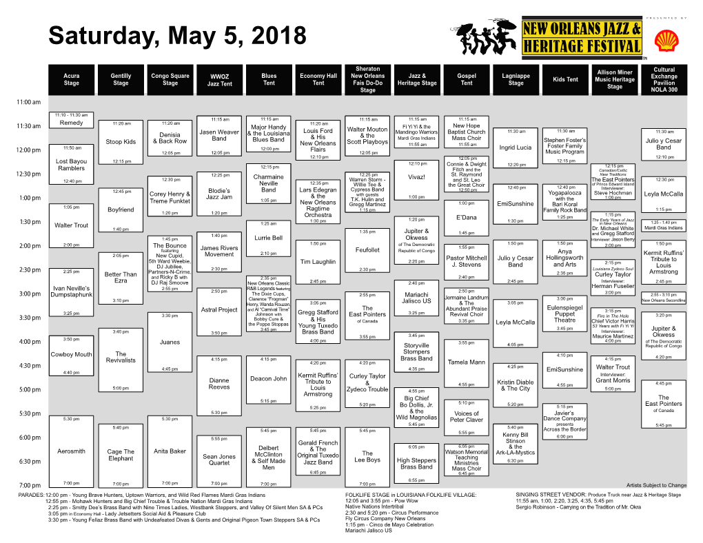 Saturday, May 5, 2018