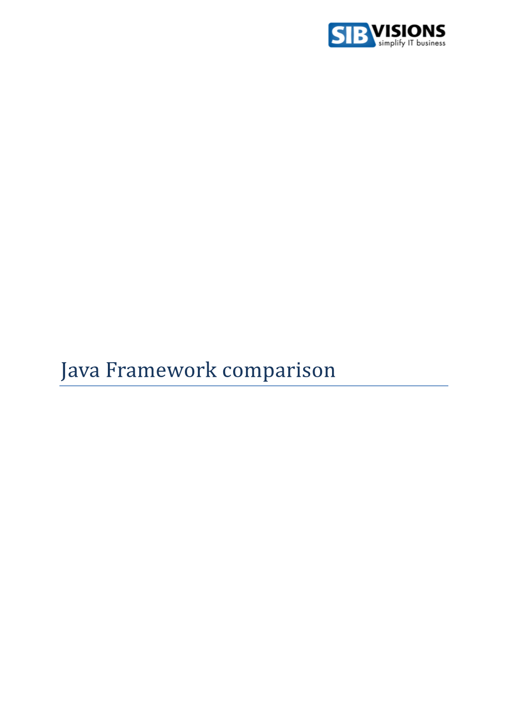 Java Framework Comparison