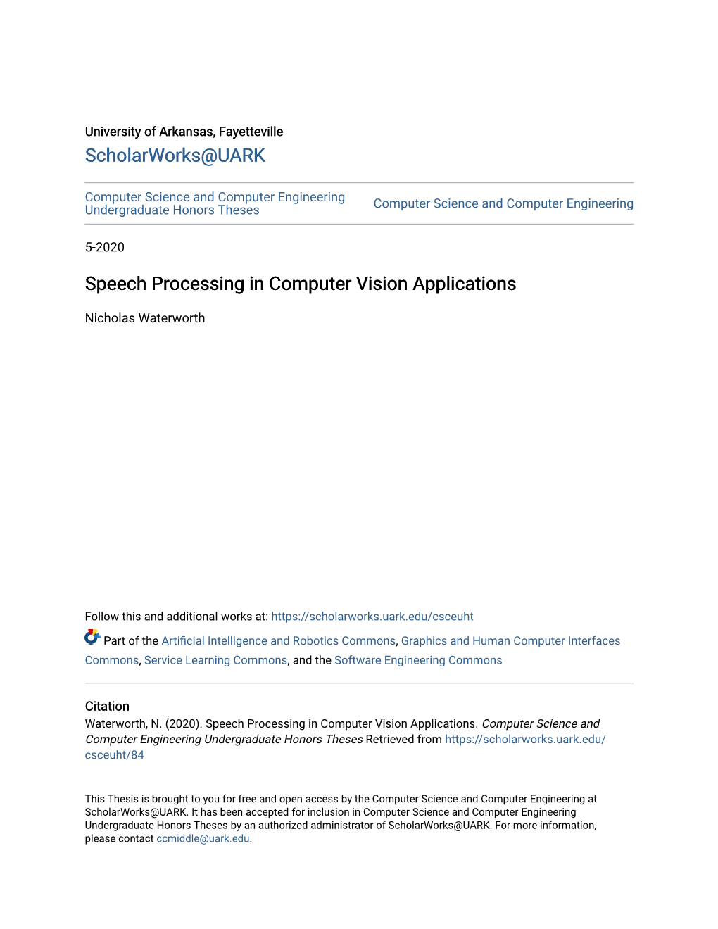 Speech Processing in Computer Vision Applications