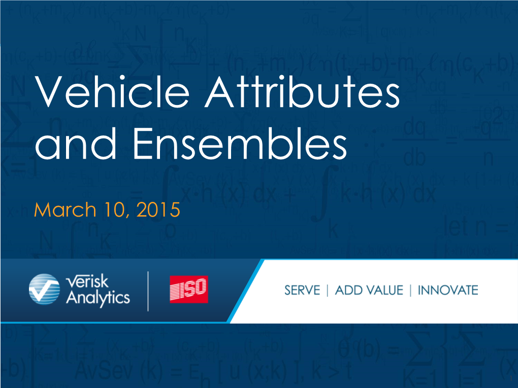 Vehicle Attributes and Ensembles