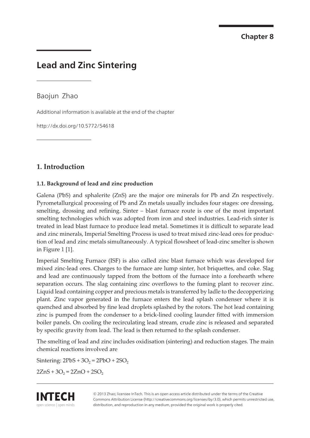 Lead and Zinc Sintering