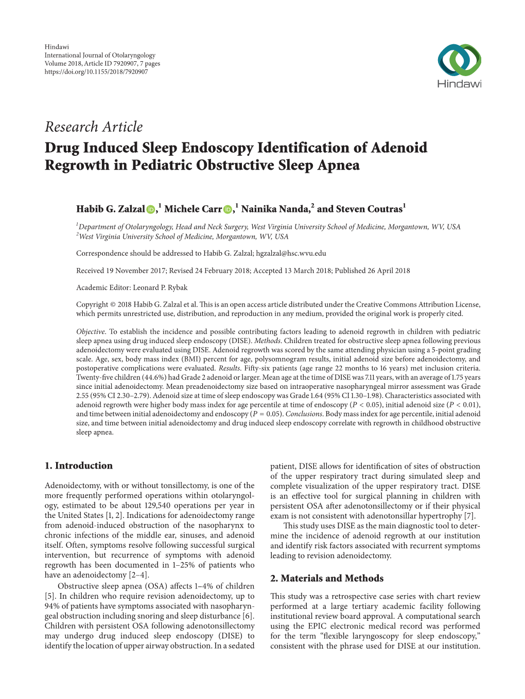 Drug Induced Sleep Endoscopy Identification of Adenoid Regrowth in Pediatric Obstructive Sleep Apnea