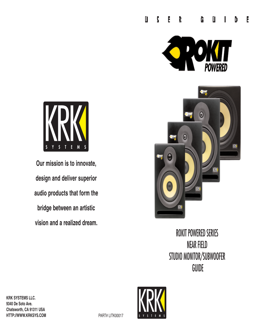 Rokit Powered Series Near Field Studio Monitor/Subwoofer Guide