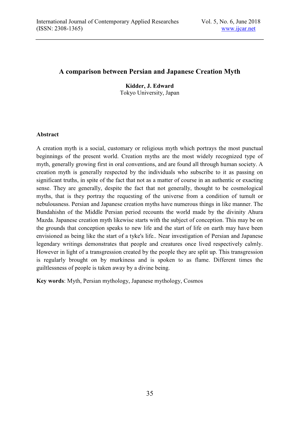 35 a Comparison Between Persian and Japanese Creation Myth