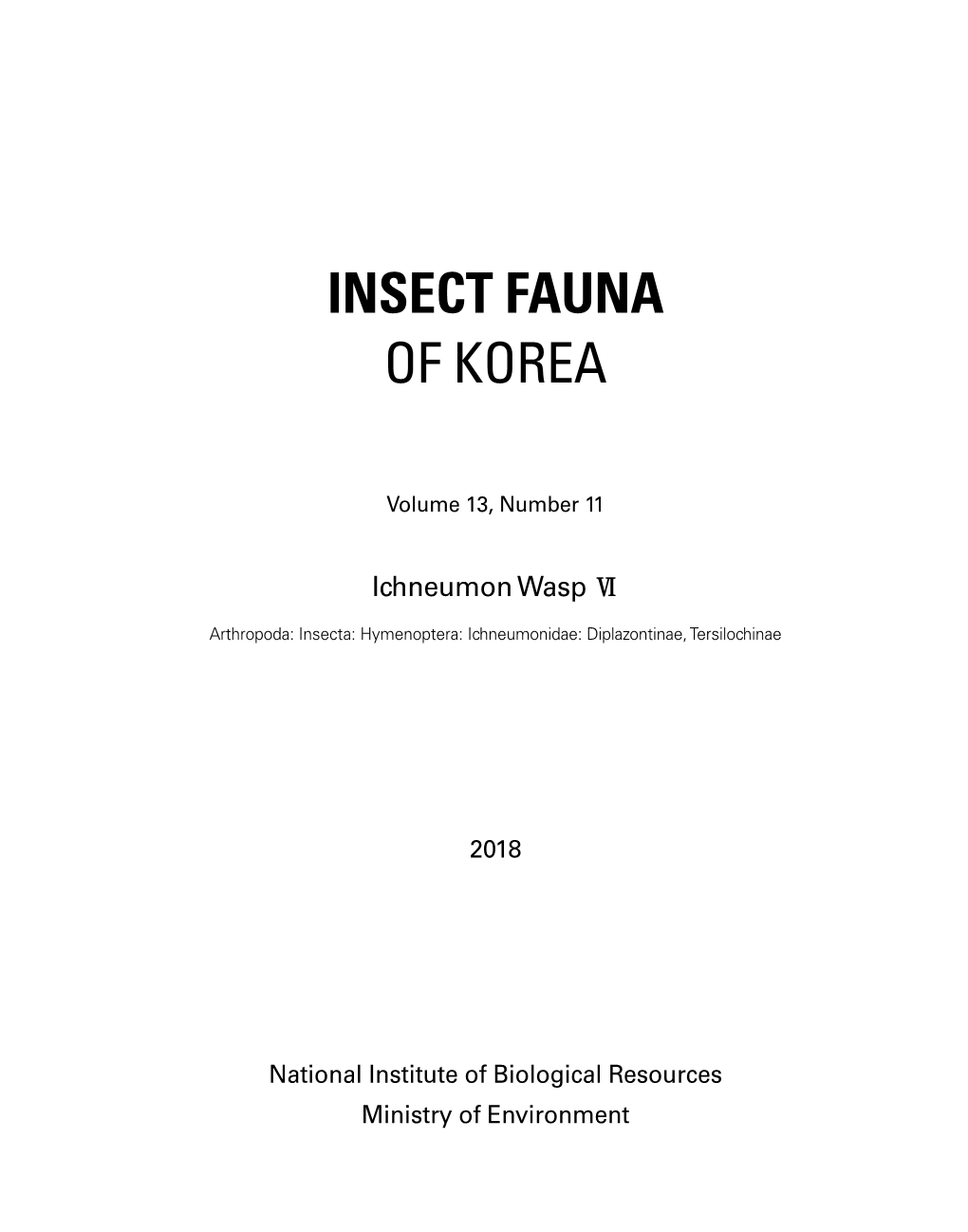 Insect Fauna of Korea